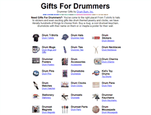 Tablet Screenshot of giftsfordrummers.com